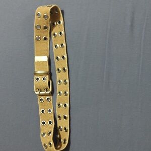 Stylish Tan Belt with Grommet Detailing